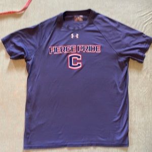 UNDER Armour L Loose fit headgear blue striped Shirt, Cleveland HS Fierce Pride